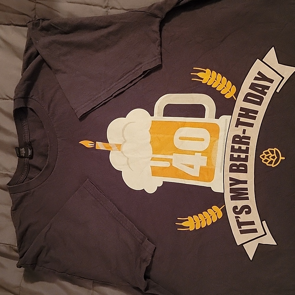 Anvil NWOT 40th Birthday Men's Tshirt Charcoal Size 2XL
